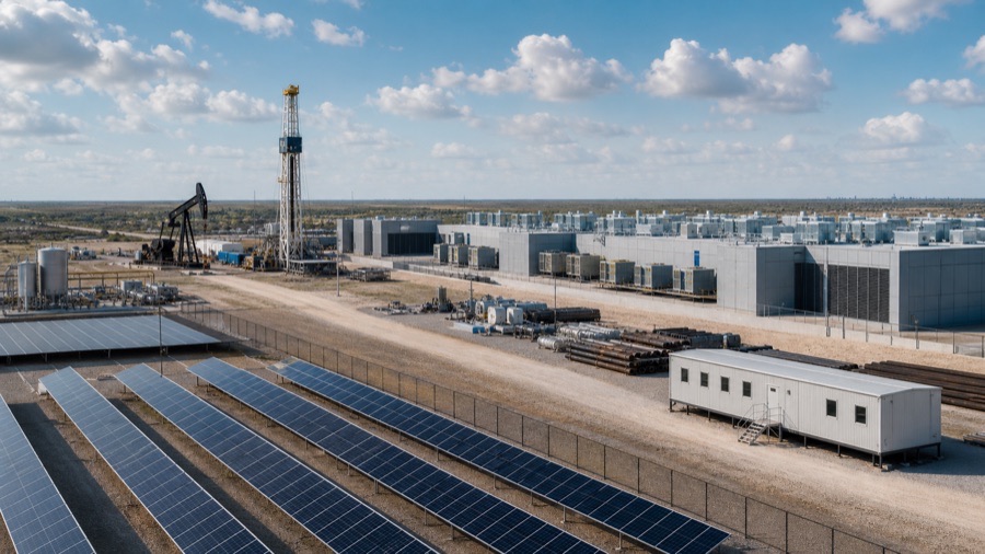 Texas industrial jobsite with vendor service equipment and temporary site support